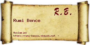 Rumi Bence névjegykártya